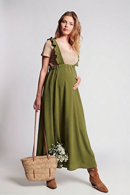 Scarlett Salopet Skirt - Khaki