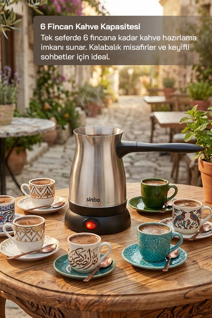 ペコ Sinbo SCM-9038 Elektrikli Türk Kahve Makinesi 5 Fincan 500 ml