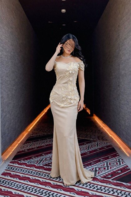 Mar style Women's Lace Detailed Layered Elegant Midi Dress- Trendyol