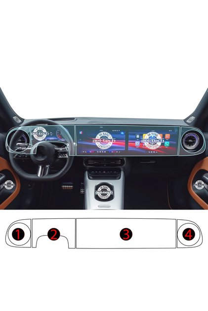 Mercedes Glb Compatible Digital Dashboard and Navigation 9H Nano Screen Protector Set of 4 2026-2027
