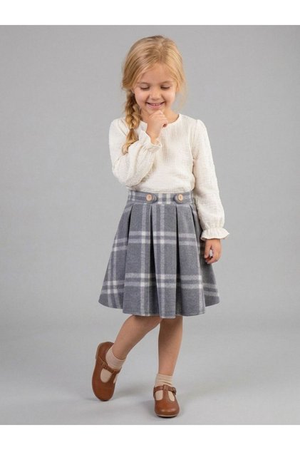 Plaid Girl's Dress with Corsage
