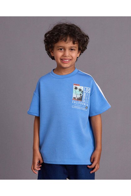 Boys Blue Printed T-Shirt