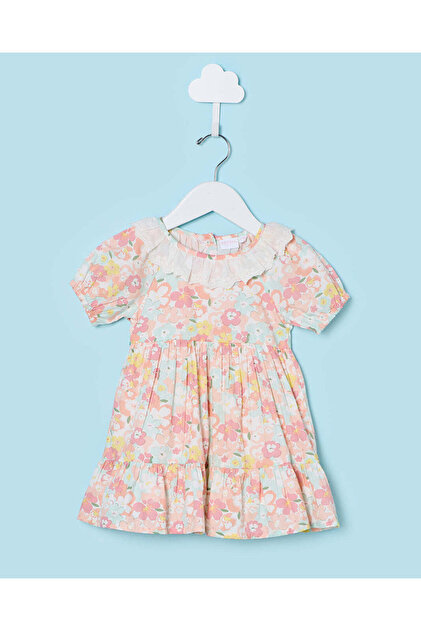 Infant Girls Green Printed Dress