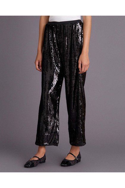 Senior Girls Black Wideeg Trouser