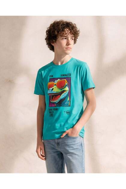 Boys Green Graphic T Shirt