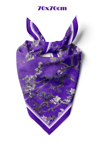 70X70 Blossom Pattern Dalli Flowered Bandana/Scarf