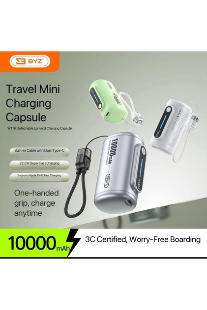 W119 Super Fast Charging Capsule Mobile Power Bank 10000mAh