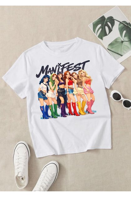 Manifest Group Zoktay Mina Esin Hilal Sueda Lidya Designed T-Shirt 100% Organic Cotton White T-Shirt