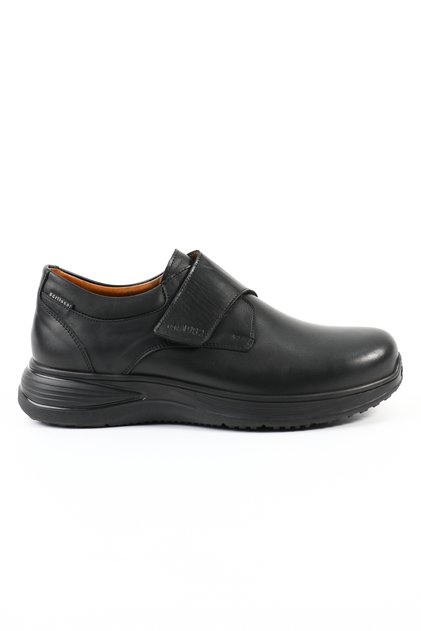 Genuine Leather Black Orthopedic Men's Shoes - Flex208804