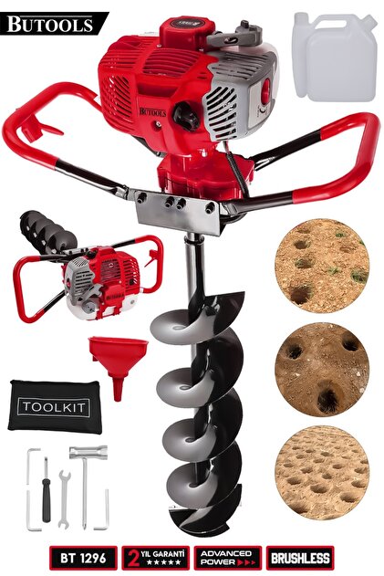 BUTOOLS BS-28 Çelik Şanzuman Benzinli Toprak Burgu Makinesi Fidan