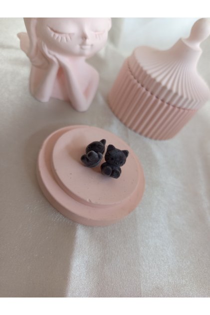 GRİ PELUŞ KEDİLİ KÜPE