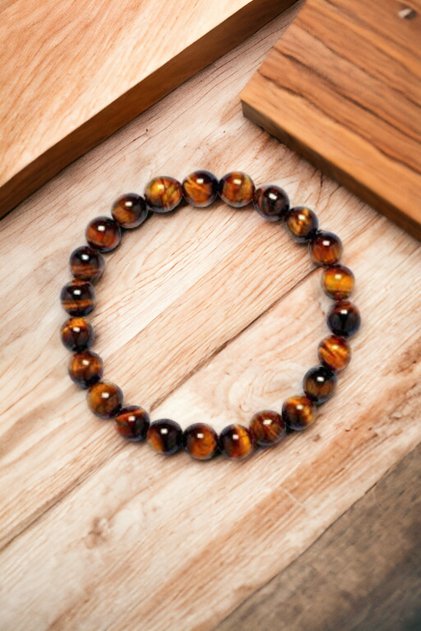 Tiger's Eye Bracelet Original Real Tiger's Eye Bracelet Flexible Cord Fits Any Wrist