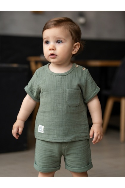 2-Piece Set with Muslin Shorts