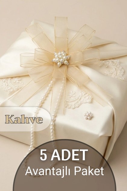 5 Adet Yıldız Bohça Süsleme Çiçeği (Bohça Çiçeği) Kahve