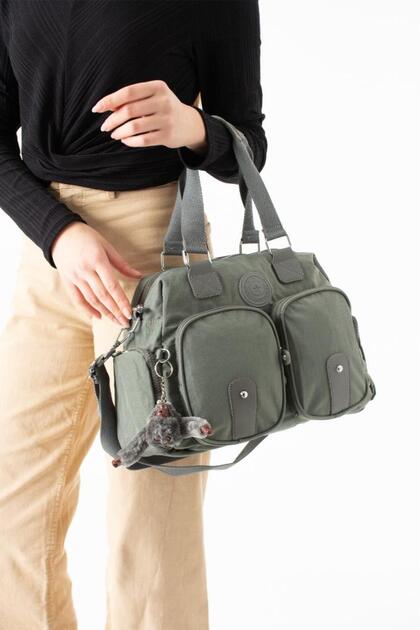 Klinkır Women's Shoulder Bag Multi-Pocket Lightweight Water-Repellent Fabric Crossbody Shoulder Bag 32*26 cm
