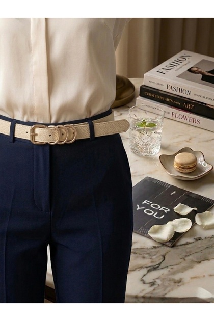 Thin Women's Belt with Square Buckle, Waist Belt, Dress Belt, Skirt Belt, Trouser Belt