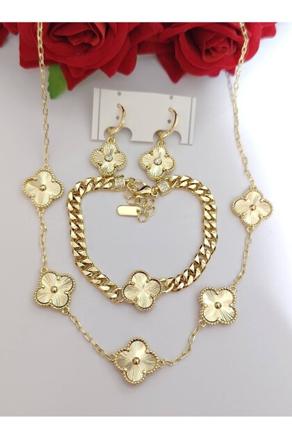 Set Trifoi placat cu aur 14