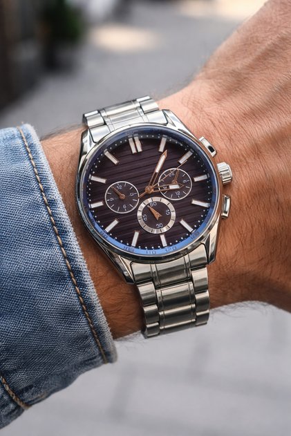 Erkek Gümüş-Lacivert kadran Renk Analog Kol Saati