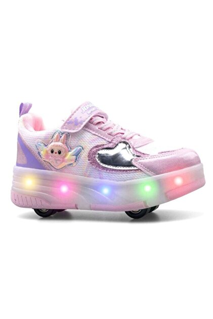 Tuğba Ortopedi 170 Kız Çocuk Pudra Işıklı Tekerlekli Sneaker