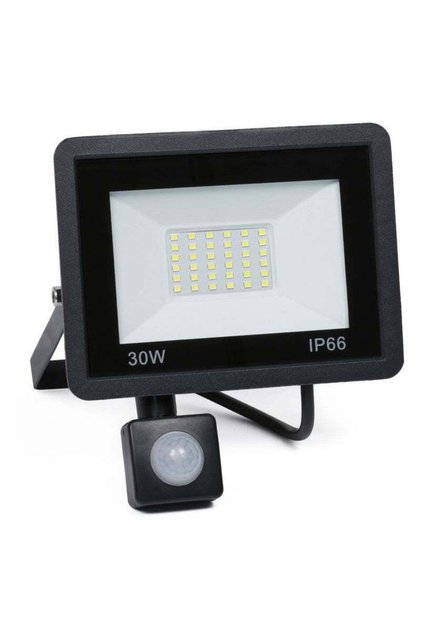 Proiector LED cu senzor de mișcare, rezistent la apă IP66, lumină rece, 220V, 30W
