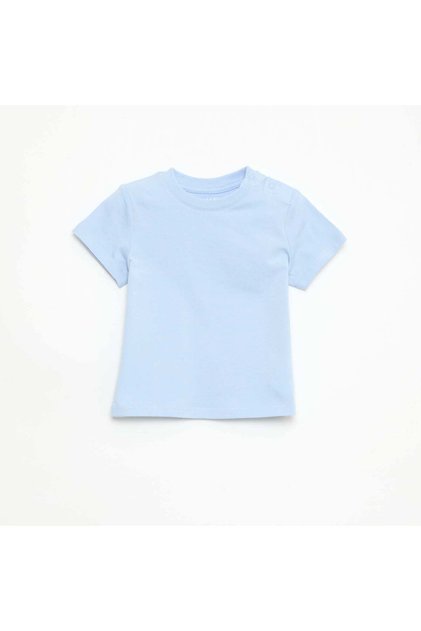 Plain Cotton Jersey T-shirt BLUE