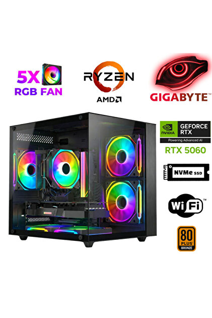 Pcbox AMD RYZEN5 5600 / RTX 4060 / 16GB DDR4 / KİNGSTON 500 GB