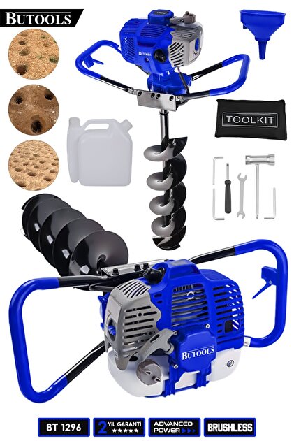 BUTOOLS BS-28 Çelik Şanzuman Benzinli Toprak Burgu Makinesi Fidan