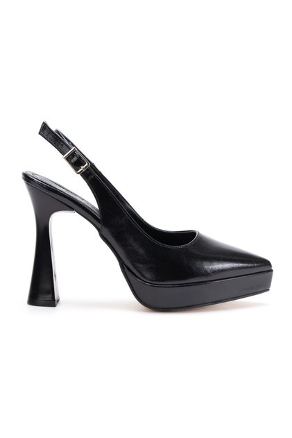 Women's Platform Heeled Pointed Toe Open Back Stylish Evening Dress Shoes