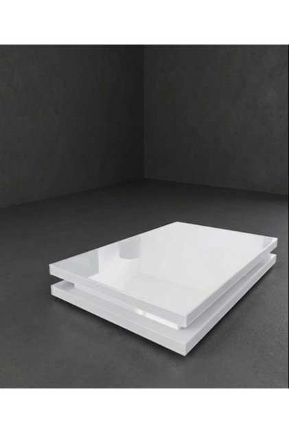 LUXURY KOMPLE BEYAZ CAMLI DEKORATIF ORTA SEHPA 100 × 180 YÜKSEKLIK 35CM