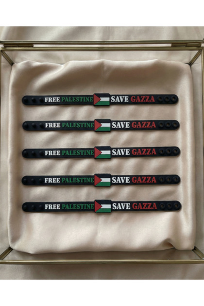 Sports Bracelet Palestine Save Gaza Scented Silicone Adjustable Unisex 5 Pieces