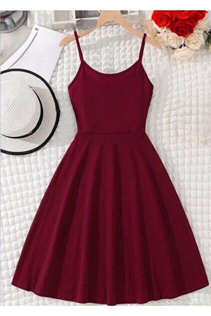 shop Burgundy Girls' Woven Dress- Trendyol shop Burgundy Girls' Woven Dress- Trendyol