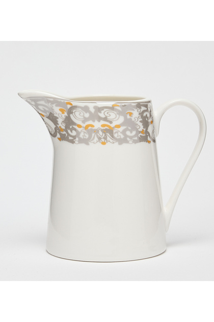 New Bone China 10x8cm White/Silver Milk Jug