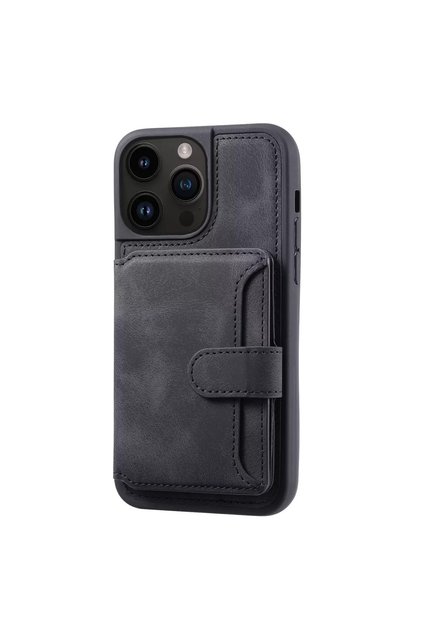 iPhone 16 Pro Max (6.9 Inch) Compatible Leather Case with Magnetic Wallet, Card Holder, and Stand Function