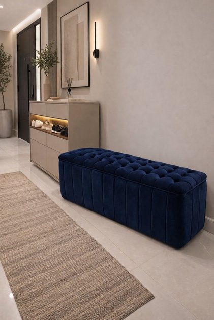 Premium kapitone dilimli puf bench, göz alıcı lüks görünüm ve modern dekor için üst düzey şıklık!”