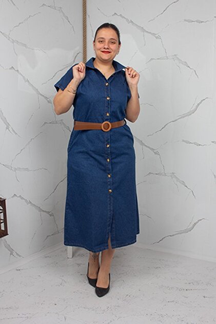 blue twill dress Sawyer Denim Dress-Plus – Missy's Boutique main image 1