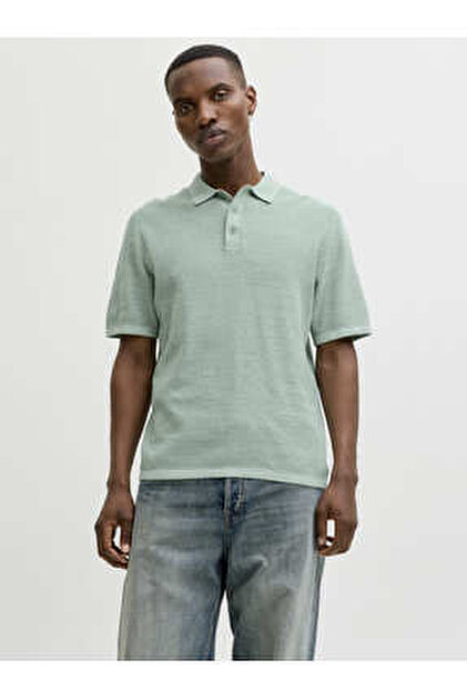 Jack & Jones Yeşil Erkek Regular Fit Zikzak Desenli Polo T-Shirt