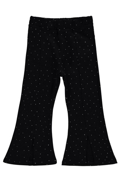 Civil Girls' Stoned Slit Leggings |   Steel Stone |   School Nursery and Daily Use - Black