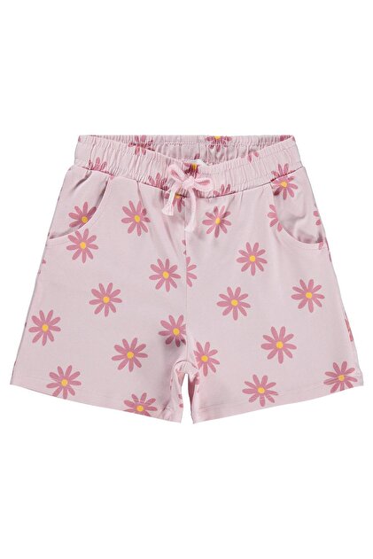 Daisy Patterned Shorts for 6-9 Years - Powder
