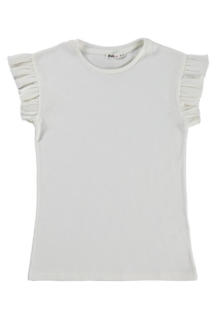 Embroidered Sleeve T-Shirt for 10-13 Years Old - Off-White