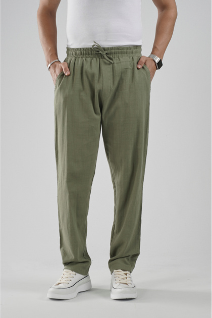 Trend Biz Regular Fit Cotton Linen Elasticated Trousers