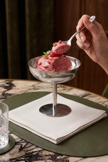 Stainless Steel Footed Ice Cream Bowl Set-Stainless Steel Presentation Bowl Dessert Bowl