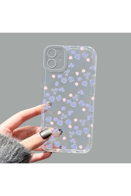 iPhone 11 Compatible Camera Protected Anti-Shock Aesthetic Print Patterned Transparent Silicone Case