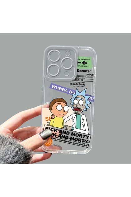 iPhone 14 Pro Compatible Camera Protected Anti-Shock Aesthetic Print Patterned Transparent Silicone Case