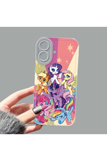 iPhone 16 Compatible Camera Protected Anti-Shock Aesthetic Print Patterned Transparent Silicone Case