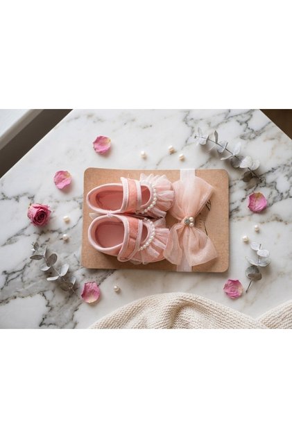Baby Girl Scalloped Boneli Booties Newborn Girl Mevlüt Daily Wear