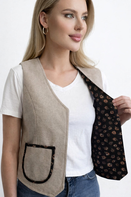 Women's Double-Sided Flannel Divitin Fabric Felt Vest