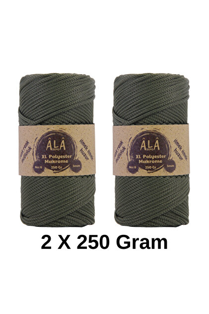 2 komada XL poliesterske makrame niti br. 6 (deblje) za torbe 2x250 grama (ukupno 500 grama)