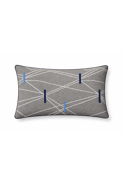Throw Pillow Cover Modern Geometric Embroidered Living Room Bedroom Gray