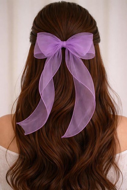 Colorful Organza Bow Automatic Buckle