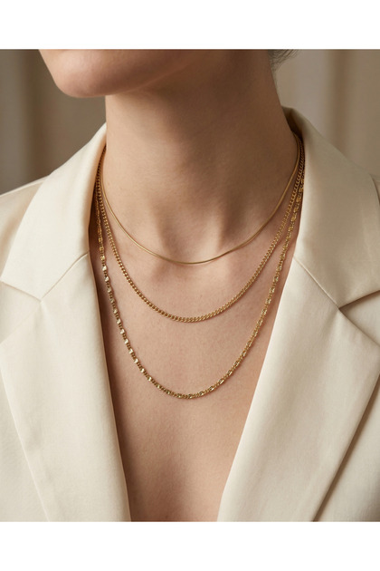 New Season Steel Italian 3-Piece Chain Necklace Set